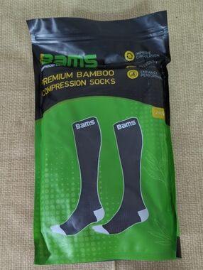 BAMS Premium Bamboo Compression Socks - Black 5X-Large